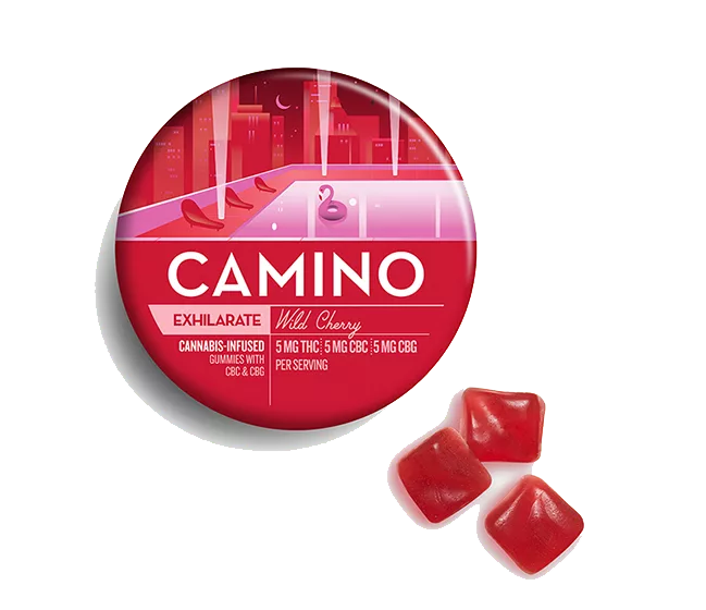 Camino Wild Cherry CBG Exhilarate Gummies