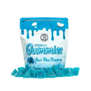 Sour Blue Raspberry THC Gummies