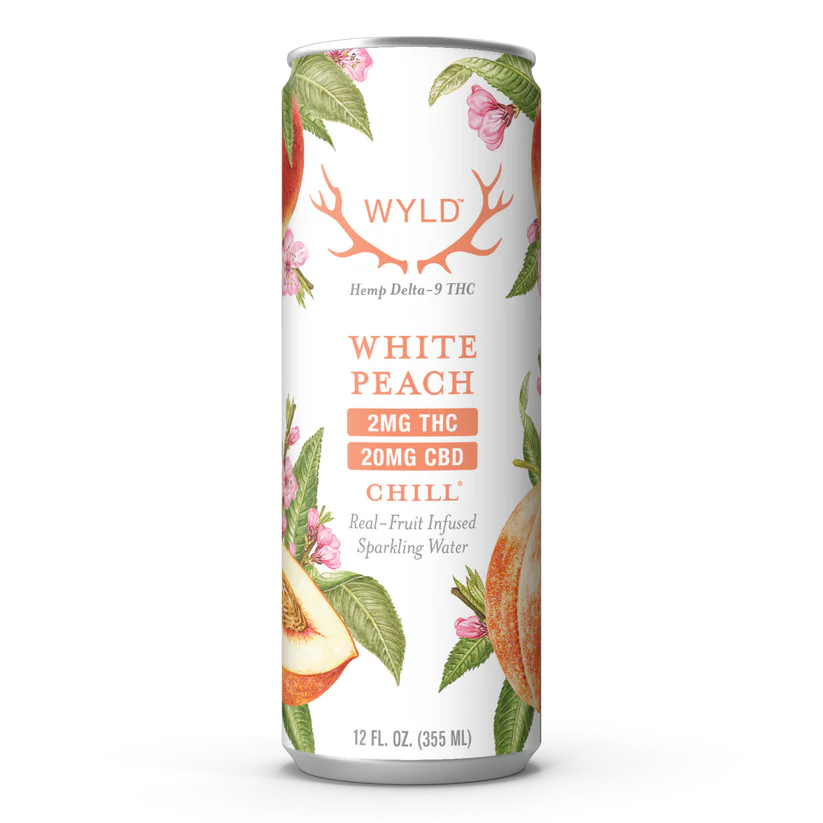 Low-Dose White Peach CBD:THC Sparkling Water | Chill